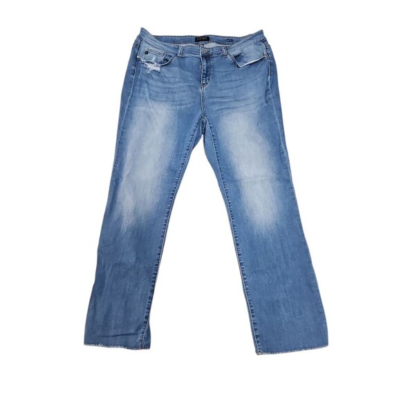 Judy Blue Womens Straight Fit Light Wash Jeans Size 20w Distressed Plus Size - Picture 2 of 9